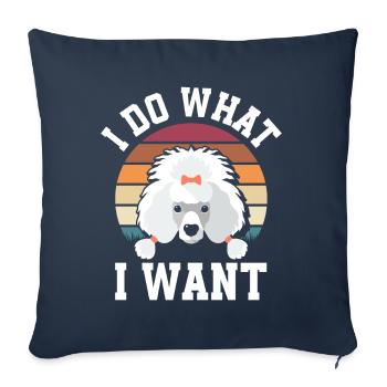 Poodle - Sofa pillowcase 17,3'' x 17,3'' (45 x 45 cm) - navy - Front