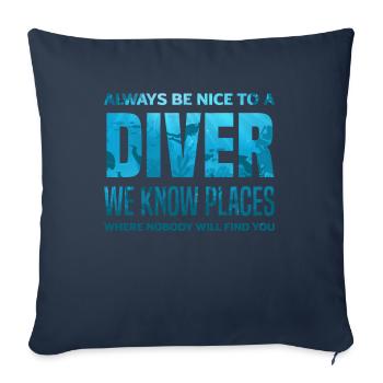 Diving Divers Funny Diver Gift - Sofa pillowcase 17,3'' x 17,3'' (45 x 45 cm) - navy - Front