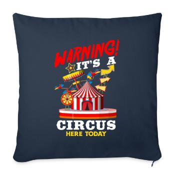 Fête d’anniversaire de cirque - Housse de coussin décorative 45 x 45 cm - bleu marine - Devant