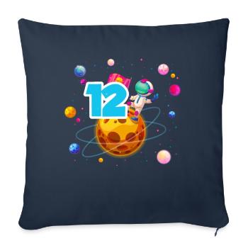 12th Birthday Boys 12 Years Planet Birthday - Sofa pillowcase 17,3'' x 17,3'' (45 x 45 cm) - navy - Front