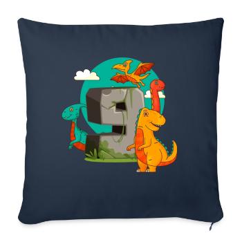 9th Birthday 9 Years Dino Dinosaur Fan - Sofa pillowcase 17,3'' x 17,3'' (45 x 45 cm) - navy - Front