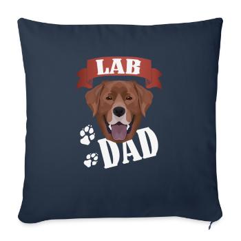 Schoko Labrador Dad, Hundepapa - Sofakissenbezug 45 x 45 cm - Navy - Vorne