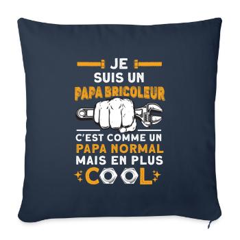 Fête des pères Papa bricolage cadeau pour papa - Housse de coussin décorative 45 x 45 cm - bleu marine - Devant