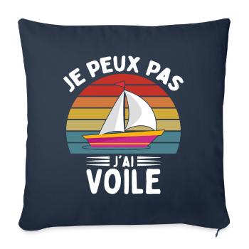 Je Peux Pas J'ai Voile - Housse de coussin décorative 45 x 45 cm - bleu marine - Devant
