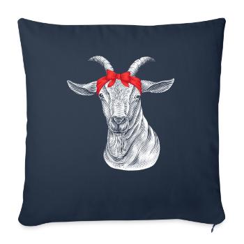 Chèvre Chèvre Chèvres - Housse de coussin décorative 45 x 45 cm - bleu marine - Devant