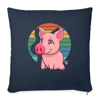 Pig Pigs - Sofa pillowcase 17,3'' x 17,3'' (45 x 45 cm) - navy - Front
