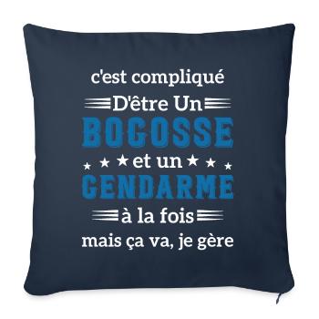 C'est compliqué d'être un bogosse et un gendarme - Housse de coussin décorative 45 x 45 cm - bleu marine - Devant