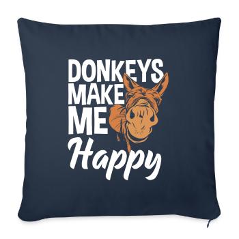 Funny donkey lover gift - Sofa pillowcase 17,3'' x 17,3'' (45 x 45 cm) - navy - Front