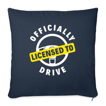 Driver's License Passed Gift - Sofa pillowcase 17,3'' x 17,3'' (45 x 45 cm) - navy - Front