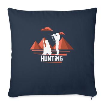 Hunter, wonderful nature - Sofa pillowcase 17,3'' x 17,3'' (45 x 45 cm) - navy - Front