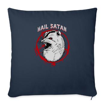 Salut Satan I Opossum satanique - Housse de coussin décorative 45 x 45 cm - bleu marine - Devant