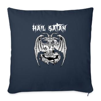 Salut Satan I Baphomet satanique - Housse de coussin décorative 45 x 45 cm - bleu marine - Devant