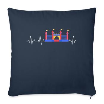 Château gonflable Heartbeat Château gonflable Château gonflable - Housse de coussin décorative 45 x 45 cm - bleu marine - Devant