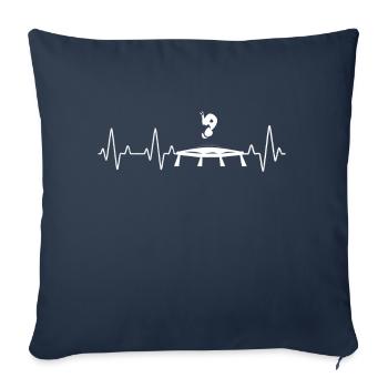 Trampoline Filles Jumping - Housse de coussin décorative 45 x 45 cm - bleu marine - Devant