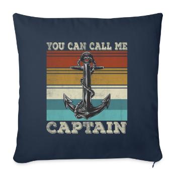 Funny Captain Sailboat Humor Anchor Sailor - Sofa pillowcase 17,3'' x 17,3'' (45 x 45 cm) - navy - Front