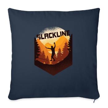 Slackline, Balance Sport - Housse de coussin décorative 45 x 45 cm - bleu marine - Devant