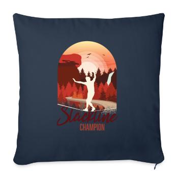 Slackline, Balance Sport - Housse de coussin décorative 45 x 45 cm - bleu marine - Devant