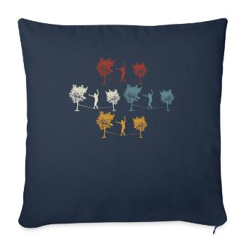 Slackline rétro vintage - Housse de coussin décorative 45 x 45 cm - bleu marine - Devant
