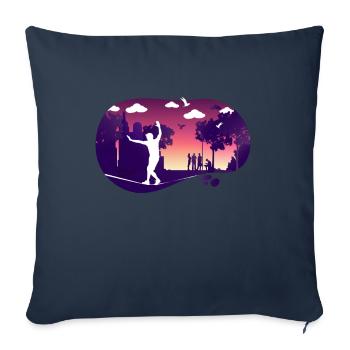 Slackline, Urbain, Lifestyle & City - Housse de coussin décorative 45 x 45 cm - bleu marine - Devant