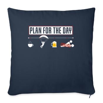 Fun plan for the day skydiving - Sofa pillowcase 17,3'' x 17,3'' (45 x 45 cm) - navy - Front