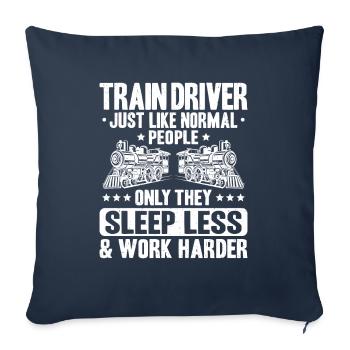 Triebfahrzeugführer Lokführer Conducteur de train - Housse de coussin décorative 45 x 45 cm - bleu marine - Devant