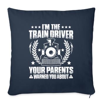 Triebfahrzeugführer Lokführer Conducteur de train - Housse de coussin décorative 45 x 45 cm - bleu marine - Devant
