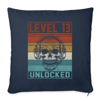 13e anniversaire du joueur - Housse de coussin décorative 45 x 45 cm - bleu marine - Devant
