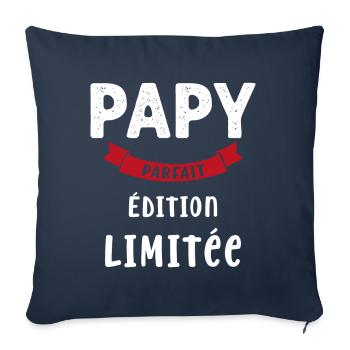 Cadeau drôle papy parfait Édition limitée - Housse de coussin décorative 45 x 45 cm - bleu marine - Devant