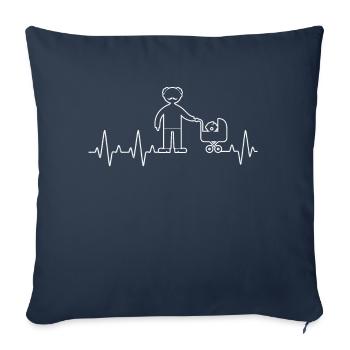 Grandpa Grandkid Heartbeat Baby Granddad - Sofa pillowcase 17,3'' x 17,3'' (45 x 45 cm) - navy - Front