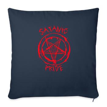 Orgueil satanique I Pentagramme - Housse de coussin décorative 45 x 45 cm - bleu marine - Devant