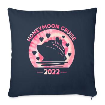 Flitterwochen Kreuzfahrt Tie Dye Print für Paare - Sofakissenbezug 45 x 45 cm - Navy - Vorne