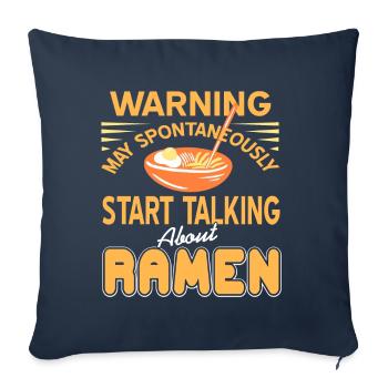 spontaneously start talking about ramen - Sofakissenbezug 45 x 45 cm - Navy - Vorne