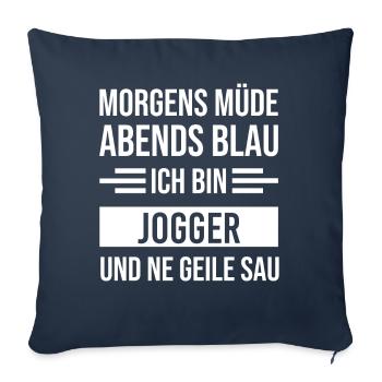 Morgens Müde Abends Blau Jogger - Sofakissenbezug 45 x 45 cm - Navy - Vorne