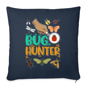 Beetle Hunter Insects Entomologiste Biologiste - Housse de coussin décorative 45 x 45 cm - bleu marine - Devant