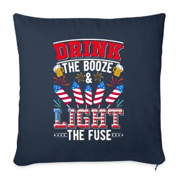 USA Patriotic 4 Juillet Directeur des feux d’artifice - Housse de coussin décorative 45 x 45 cm - bleu marine - Devant