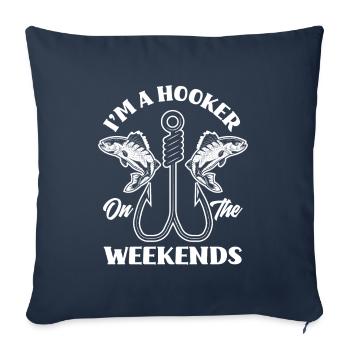 Fun Fishing Angler Fisherman Gift - Sofa pillowcase 17,3'' x 17,3'' (45 x 45 cm) - navy - Front