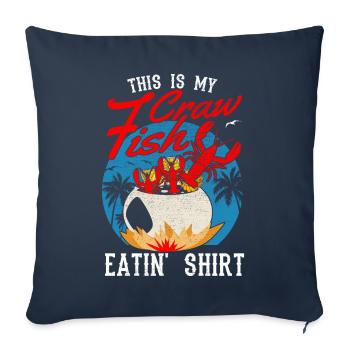 Saison des écrevisses Cuisson Aliments pour écrevisses - Housse de coussin décorative 45 x 45 cm - bleu marine - Devant