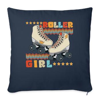 Roller Girl Retro 70s 80s Roller Skating - Sofa pillowcase 17,3'' x 17,3'' (45 x 45 cm) - navy - Front