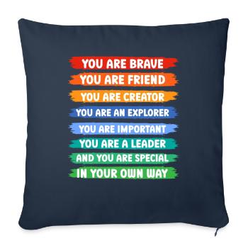 You are brave you are friend - Sofakissenbezug 45 x 45 cm - Navy - Vorne