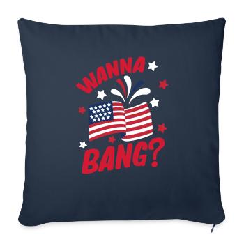 4 juillet Men Fireworks USA - Housse de coussin décorative 45 x 45 cm - bleu marine - Devant