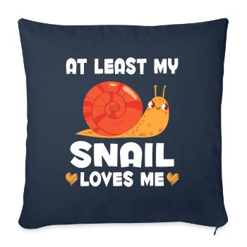 Snail loves me women Funny snail - Sofa pillowcase 17,3'' x 17,3'' (45 x 45 cm) - navy - Front