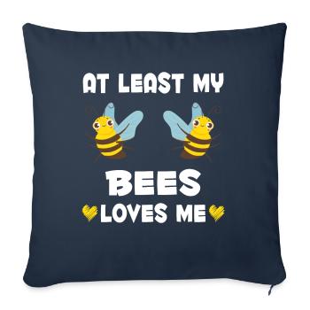 Bees love me women funny beekeepers - Sofa pillowcase 17,3'' x 17,3'' (45 x 45 cm) - navy - Front