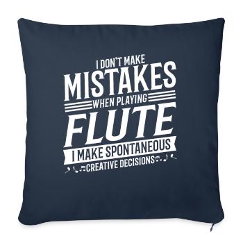 Flûte Joueur Instrument de musique Flûte de musique - Housse de coussin décorative 45 x 45 cm - bleu marine - Devant