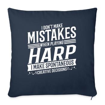 Harpist Musical Instrument Music Harp - Sofa pillowcase 17,3'' x 17,3'' (45 x 45 cm) - navy - Front