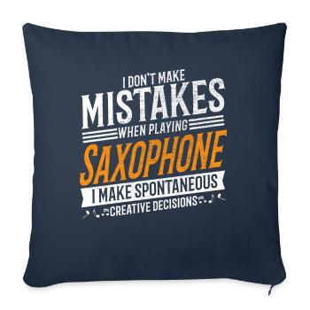Saxophoniste Mélomane Saxophoniste créatif - Housse de coussin décorative 45 x 45 cm - bleu marine - Devant