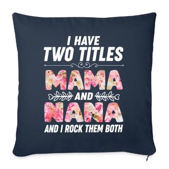 Meilleure mère Nana Mama Fête des mères - Housse de coussin décorative 45 x 45 cm - bleu marine - Devant