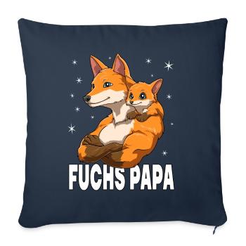 Fuchs Papa und Baby Papa Vatertag für einen Papa - Sofakissenbezug 45 x 45 cm - Navy - Vorne