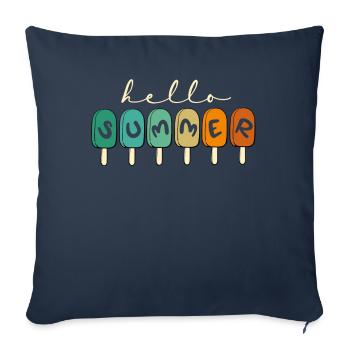 Bonjour Summer Vibes - Housse de coussin décorative 45 x 45 cm - bleu marine - Devant