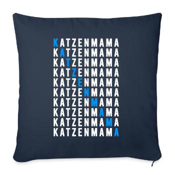 Katzenmama - Sofakissenbezug 45 x 45 cm - Navy - Vorne