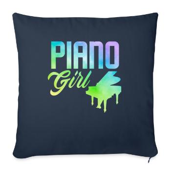 Drôle de pianiste Piano Piano Pianiste - Housse de coussin décorative 45 x 45 cm - bleu marine - Devant
